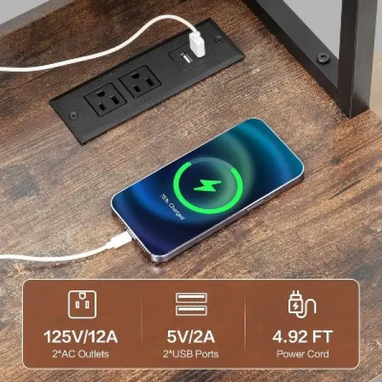 spanspace 66" Kitchen Bakers Rack with Tilt-Out Trash Cabinet with Power Outlet, Removable Drawers & 6 Hooks, Fits 10-Gallon Bins image {3}