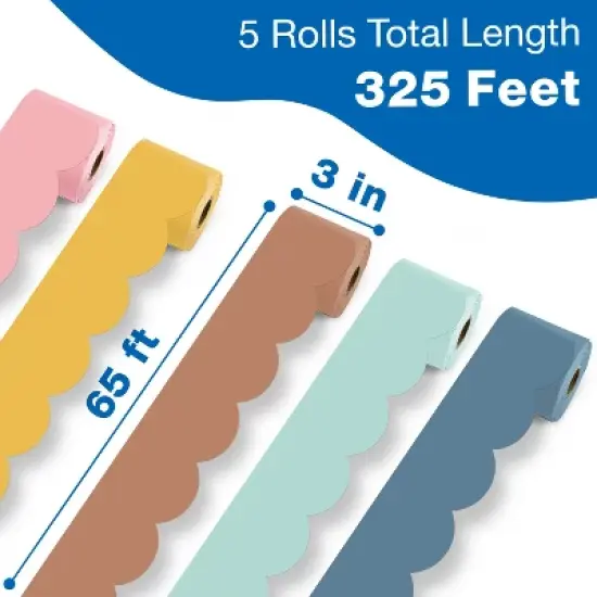 Carson Dellosa Education 65' Modern Boho 5 Pack Rolled Bulletin Board Border Set (5 rolled borders) image {1}