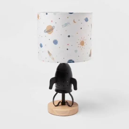 Spaceship Figural Kids' Table Lamp Black - Pillowfort&trade; image {4}