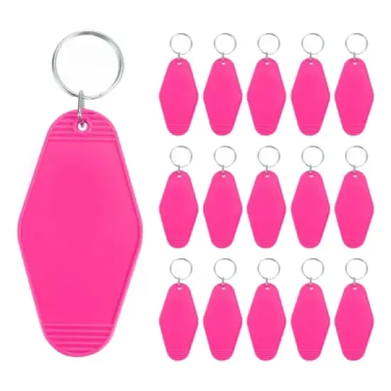 Unique Bargains Blank Vintage Motel Keychain for DIY Ornament Backpack Label 16 Pcs image {22}