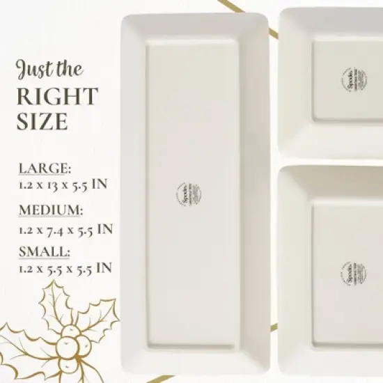 Spode Christmas Tree 3-Piece Dessert Trays, Collector Serveware - Holiday Dinnerware & Decorative Tray, Holiday Winter Serving for Occasions image {6}