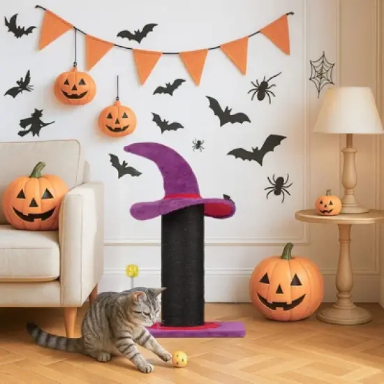 Karl Home 23.6 inch Witch Hat Cat Scratcher  Halloween Decoration image {1}