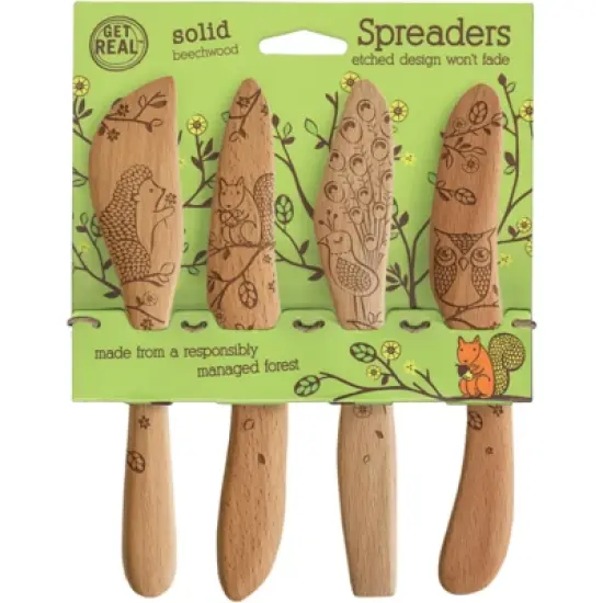 Talisman Designs Beechwood Spreaders, Woodland Collection, Set of 4 image {1}