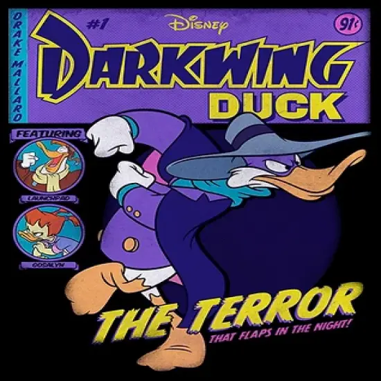 Men's Darkwing Duck The Terror That Flaps In The Night Comic Cover T-Shirt image {1}