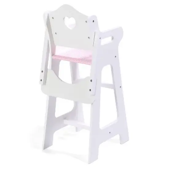 Badger Basket Doll High Chair with Accessories and Free Personalization Kit - White/Pink/Gingham image {4}