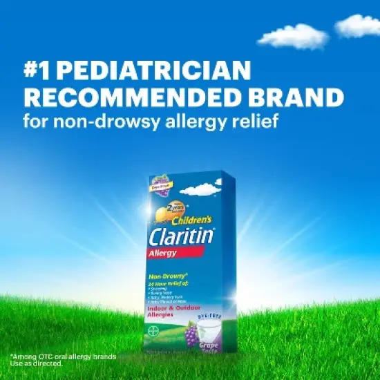 
Children's Claritin Loratadine Allergy Relief 24 Hour Non-Drowsy Grape Liquid image {11}