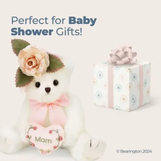 Bearington Mommy Tenderheart White Stuffed Bear, 10 Inch Mother Teddy Bear image {3}