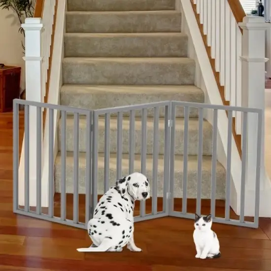 Pet Adobe Freestanding 3 Panel Folding Pet Gate image {4}