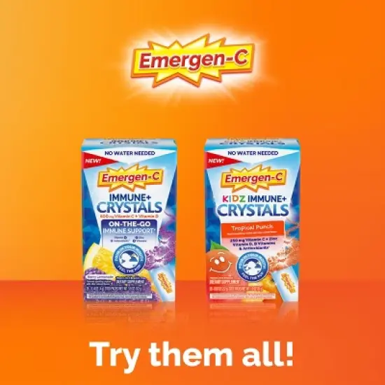 Emergen-C Immune + Crystals On-the-Go Immune Support Supplement Stick Packs - Berry Lemonade - 28ct image {7}