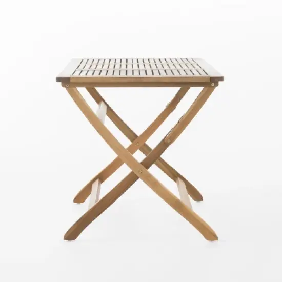 GDFStudio Rabion Outdoor 5 pcs  Acacia Wood Foldable Dining Set image {6}