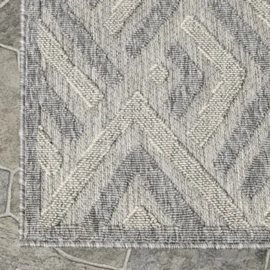 Contemporary Geometric Abstract Indoor Outdoor Area Rug by Blue Nile Mills image {2}