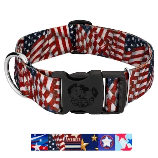 Country Brook Petz HossFit Jr Wide Deluxe Dog Collar - Americana Collection image {6}