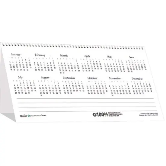 Earthscapes Recycled Desk Tent Monthly Calendar, Scenic Photography, 8.5 x 4.5, White Sheets, 12-Month (Jan to Dec): 2026 image {3}