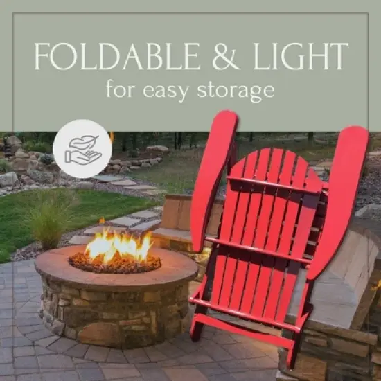 Northbeam Outdoor Portable Foldable Wooden Adirondack Deck Lounge Chair image {3}