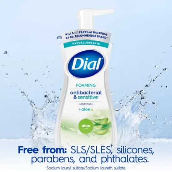 Dial Foaming Antibacterial Sensitive Hand Wash - Aloe - 10 fl oz image {6}