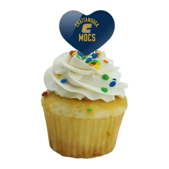 University of Tennessee at Chattanooga Mocs Heart Love Cupcake Picks Toppers Decoration Set of 6 image {4}