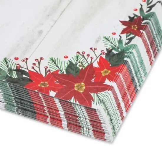 Pipilo Press 100 Sheets Christmas Stationery Paper for Writing Letters, Invitations, Poinsettia, 8.5x11 in image {4}