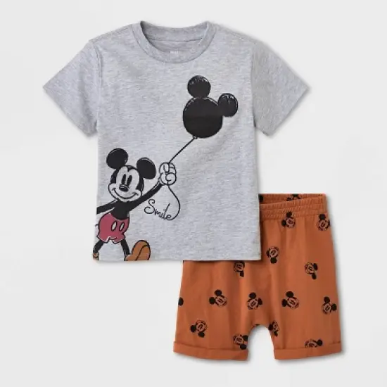 Toddler Boys' Disney Mickey Mouse Top and Bottom Set - White image {4}