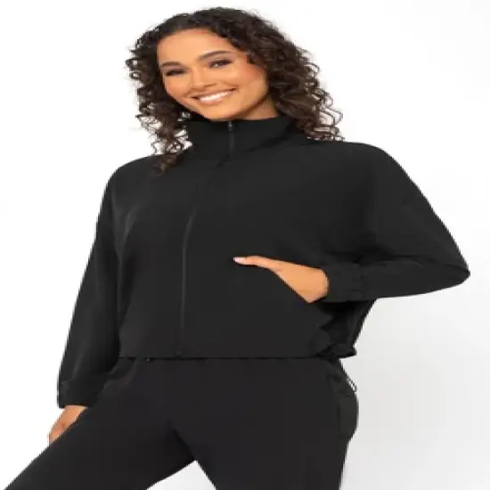 90 Degree By Reflex Womens Citylite Full Zip Jacket with Front Pockets and Side Bungee Cords image {1}