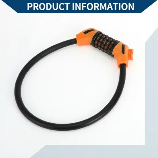 Unique Bargains Bicycle Padlock Cable Spiral Lock 5 Digit Resettable Bike Cable Lock Orange image {4}