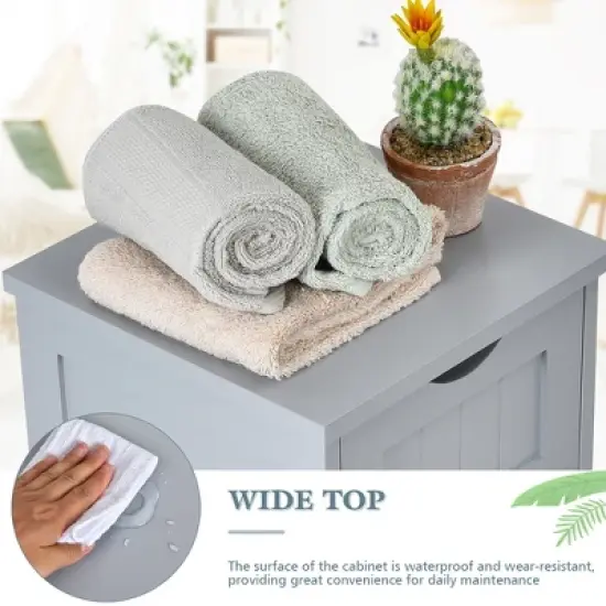 Costway Floor Storage Cabinet Bathroom Organizer Free Standing Drawers image {5}