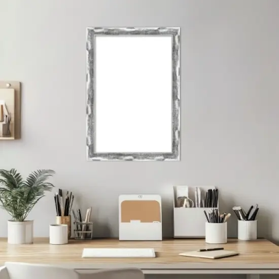 Amanti Art Scratched Wave Chrome Framed Dry Erase Magnetic Board image {5}