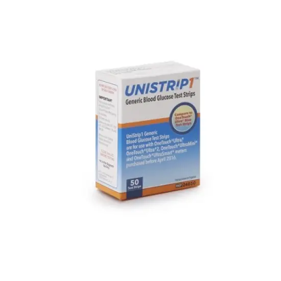 Unistrip Glucose Test Strips 50 Strips per Box image {1}