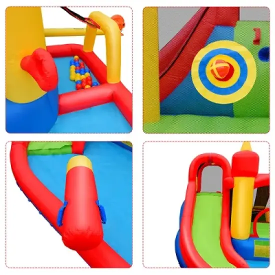 Costway Inflatable Water Slide Jumping Bounce House Bouncy Splash Park with 740W Blower image {9}