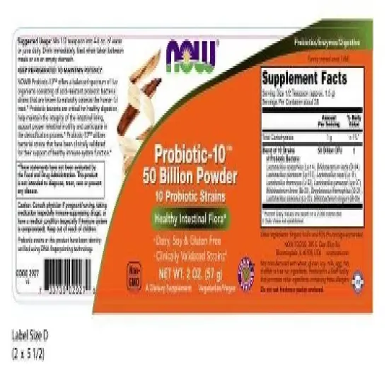 Probiotic-10 50 Billion by Now Foods  -  2 oz Powder image {1}