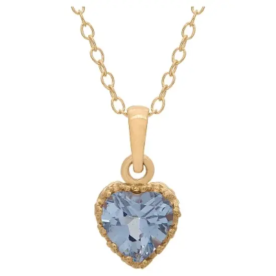 Tiara Gold Over Silver Heart-cut Birthstone Crown Pendant image {3}