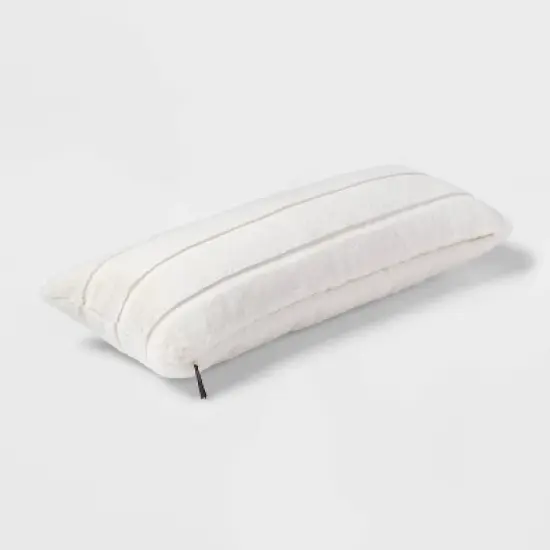 Oversized Oblong Faux Fur Channeled Decorative Throw Pillow - Threshold&trade; image {2}
