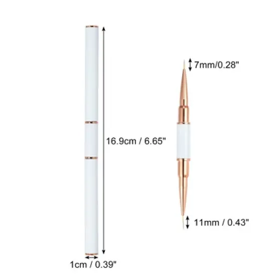 Unique Bargains DIY Manicure Double Ended Nail Art Brush White 1 Pc image {3}