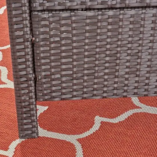 St. Lucia Wicker Sofa - Brown/Tan - Christopher Knight Home: Water-Resistant, Curved Armrests, 3-Person Capacity image {4}