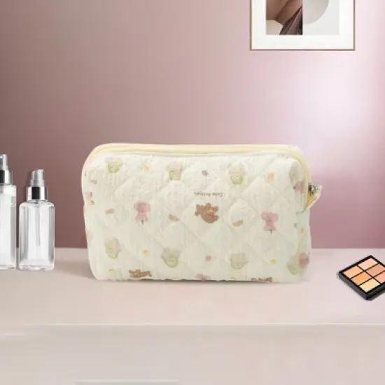 Unique Bargains Puppy Makeup Bag Beige 1 Pc image {4}
