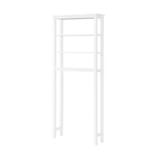 Dover Over the Toilet Organizer with Open Shelving White - Alaterre Furniture image {1}