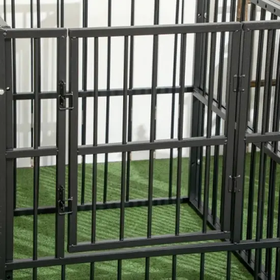 PawHut 33" - 60" x 31.5" Indoor & Outdoor Dog Playpen for Small & Medium Dogs, Dog Kennel Outdoor Playpen Dog Exercise Pen, Dog Run Enclosure image {5}