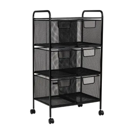 Mind Reader Metal Rolling File Cart with 3-Tier Drawer Organizer image {7}