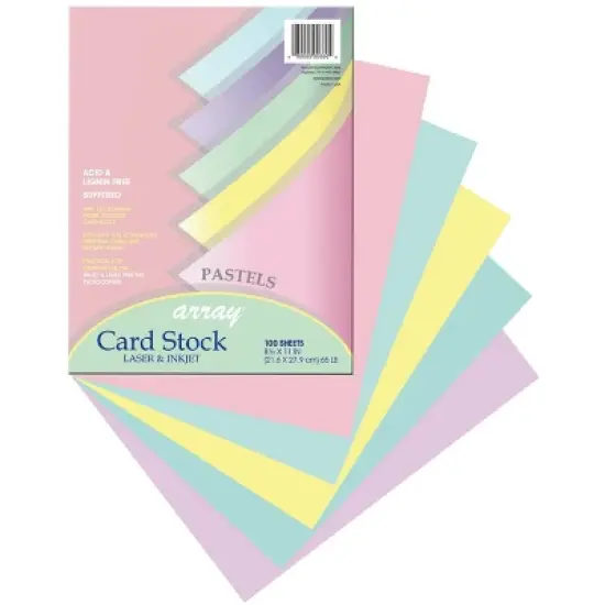Array Card Stock Paper, 8-1/2 x 11 Inches, Assorted Pastel Colors, Pack of 100 image {3}