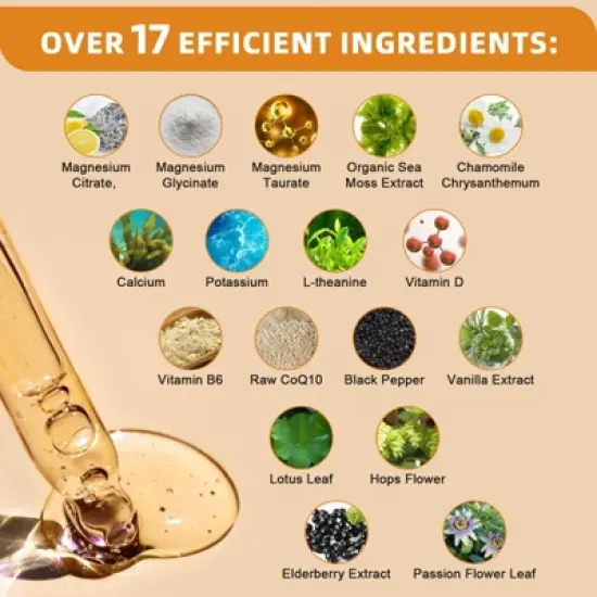 GreenPeople Magnesium Glycinate Liquid Drop, 17-in-1 Triple Absorption, for Calm Mood/Muscle & Sleep, 4 fl.oz (Pineapple Flavor) image {6}