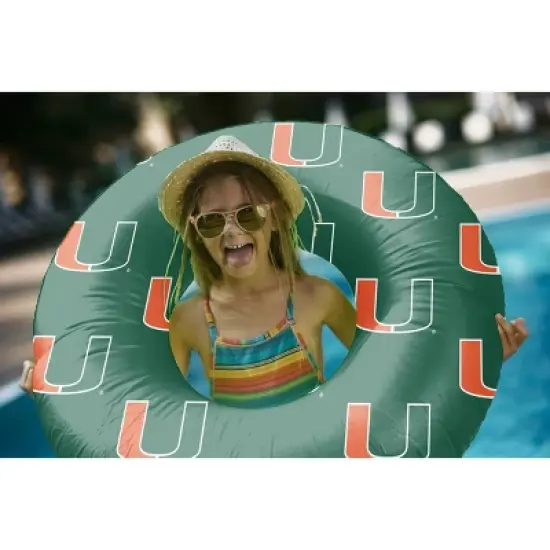 NCAA Miami Hurricanes 48" Inflatable Pool Float: PVC Water Float, 330 lbs Capacity image {1}