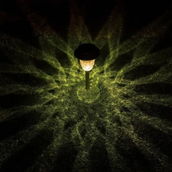 4pk 17" Solar LED Pathway Lights Silver - Alpine Corporation: Waterproof, Energy-Efficient Garden & Lawn Lighting image {4}