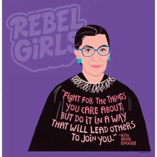 Junior's Rebel Girls Ruth Bader Ginsburg Inspirational Quote T-Shirt image {1}