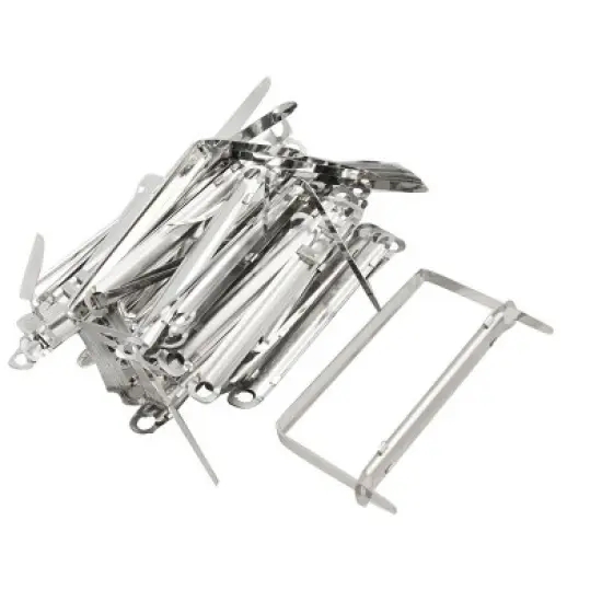 Unique Bargains Office Home Metal Organizer Binder Documents Clips Paper Fasteners 50 Pcs image {5}