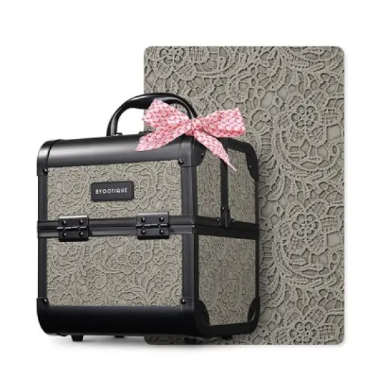 Byootique Makeup Train Case Cosmetic Organizer w/ Mirror Artist image {10}