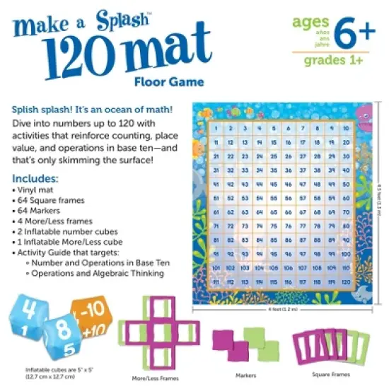 Learning Resources Make A Splash 120 Mat Floor Game, Ages 6+ image {4}