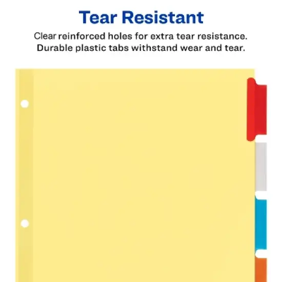Avery Insertable Dividers, 5 Multicolor Tabs, 10 Sets of 81000 image {2}