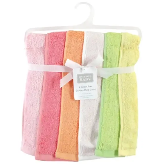 Hudson Baby Infant Boy Rayon from Bamboo Burpcloth 6pk, Citrus, One Size image {1}