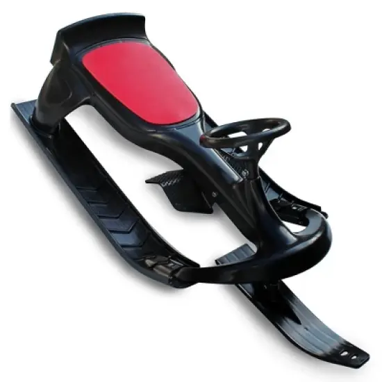 Flexible Flyer PT Blaster plastic sled with steering wheel - Black/Red image {1}
