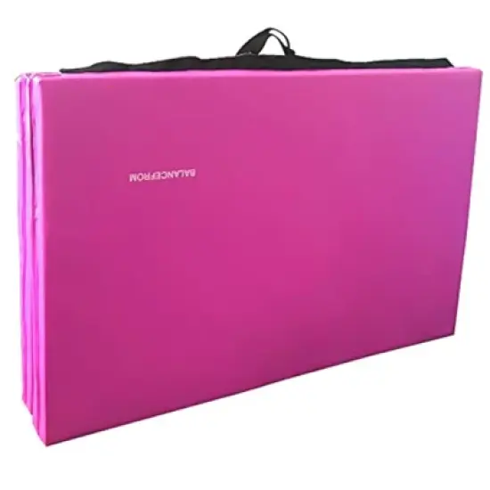 BalanceFrom Fitness GoGym 120x48in Extra Thick Anti Tear High Density All Purpose Aerobic Gymnastics Mat with Velcro Carrying Handles, Pink (2 Pack) image {4}