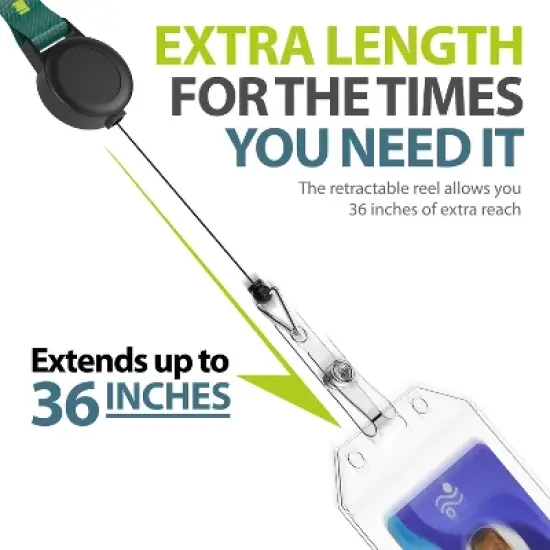 Greatshield 2 Pack Cruise ID Badge Holders Retractable Lanyards & Water Resistant, Cruise lanyards Badge Reel for Cruise Ship -Black Blue image {6}